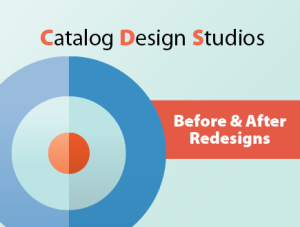 Before and after catalog redesigns